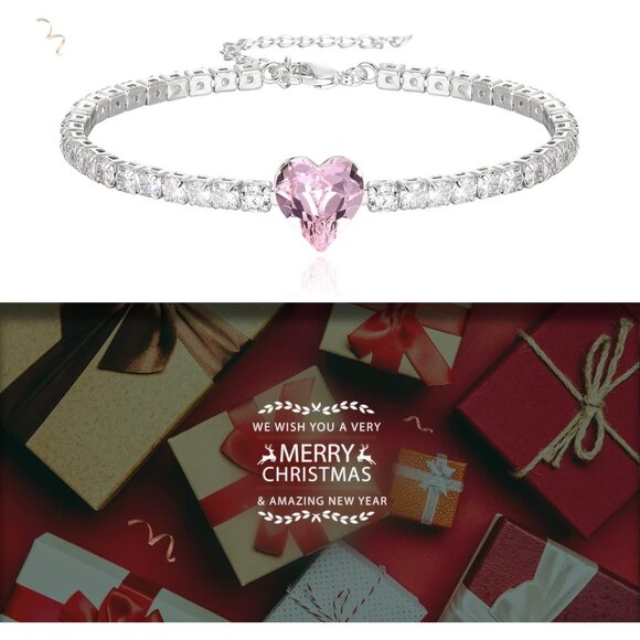 Women's Purple Dainty Trendy Adjustable Tennis Slide Bracelets Jewelry Gift - Picture 4 of 7